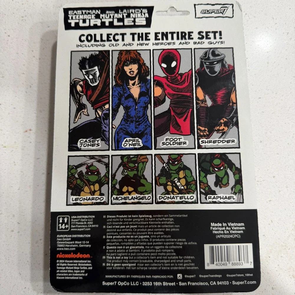 Super7 TMNT ReAction April O'Neil Eastman‎ and Laird Comic Action Figure New